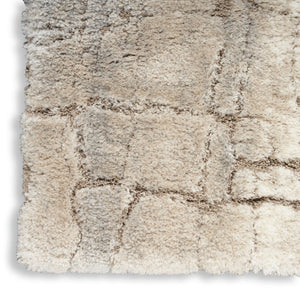 HomeRoots 5' Beige and Ivory Abstract Shag Area Rug - Luxurious, Cozy Texture Perfect for Any Room's Decor 5' X 7' 551113
