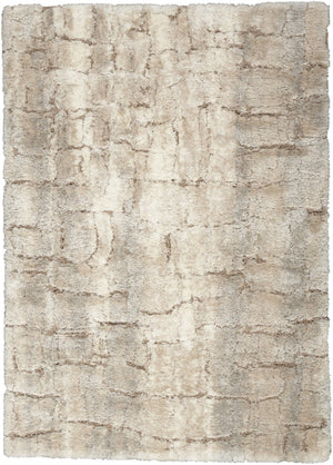 HomeRoots 5' Beige and Ivory Abstract Shag Area Rug - Luxurious, Cozy Texture Perfect for Any Room's Decor 5' X 7' 551113