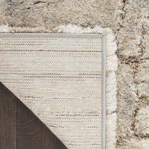HomeRoots 5' Beige and Ivory Abstract Shag Area Rug - Luxurious, Cozy Texture Perfect for Any Room's Decor 5' X 7' 551113