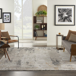 Homeroots 8' X 10' Cream Black And Gray Abstract Area Rug  Polypropylene,Polyester 551115