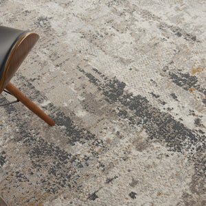 Homeroots 8' X 10' Cream Black And Gray Abstract Area Rug  Polypropylene,Polyester 551115