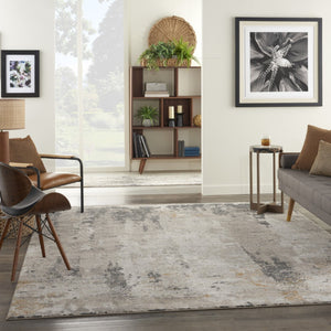 HomeRoots 4' Cream Black and Gray Abstract Area Rug – Modern, Durable Design for Cozy Spaces and Noise Reduction 8' X 10' 551115