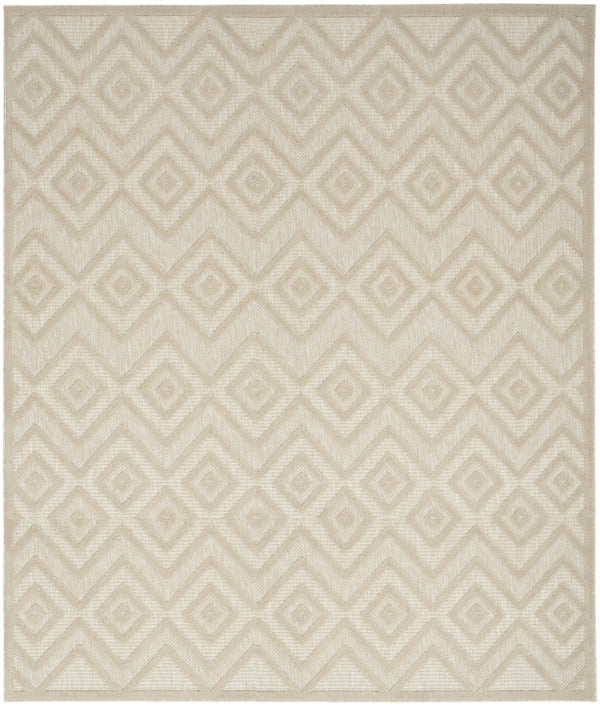 HomeRoots 8' X 10' Cream and Beige Geometric Area Rug for Indoor/Outdoor Use – Durable, Low-Maintenance Style 551116