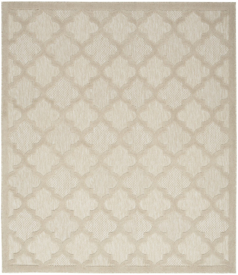 HomeRoots 8' X 10' Cream and Beige Trellis Rug - Stylish Indoor/Outdoor Area Rug for Any Space, Easy Care! 551117
