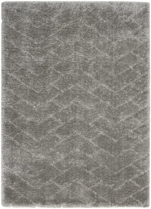 Homeroots 5' X 7' Gray Chevron Shag Area Rug  Polyester 551120