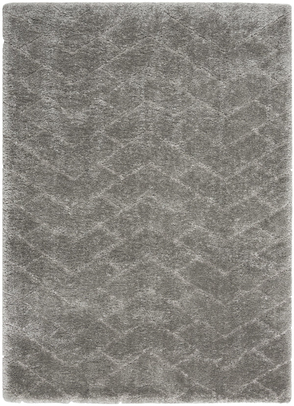 Homeroots 5' X 7' Gray Chevron Shag Area Rug  Polyester 551120