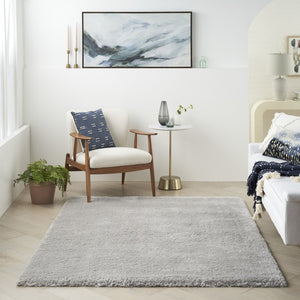 HomeRoots 4' Soft Gray Shag Area Rug - Plush, Stain-Resistant, Durable Design for Cozy, Stylish Interiors 5' X 7' 551121