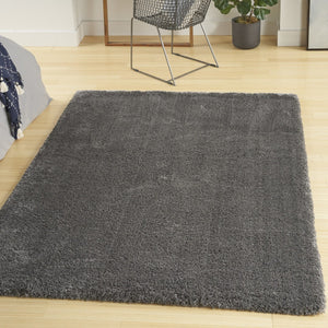 HomeRoots 4' Plush Gray Shag Area Rug – Soft, Durable, Stain-Resistant Design for Cozy Living Spaces 5' X 7' 551122