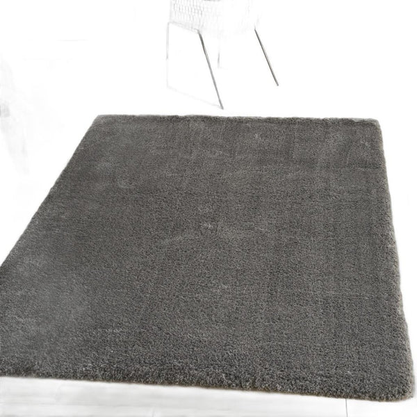 HomeRoots 4' Plush Gray Shag Area Rug – Soft, Durable, Stain-Resistant Design for Cozy Living Spaces 5' X 7' 551122