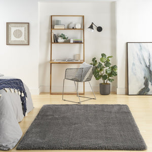 HomeRoots 4' Plush Gray Shag Area Rug – Soft, Durable, Stain-Resistant Design for Cozy Living Spaces 5' X 7' 551122