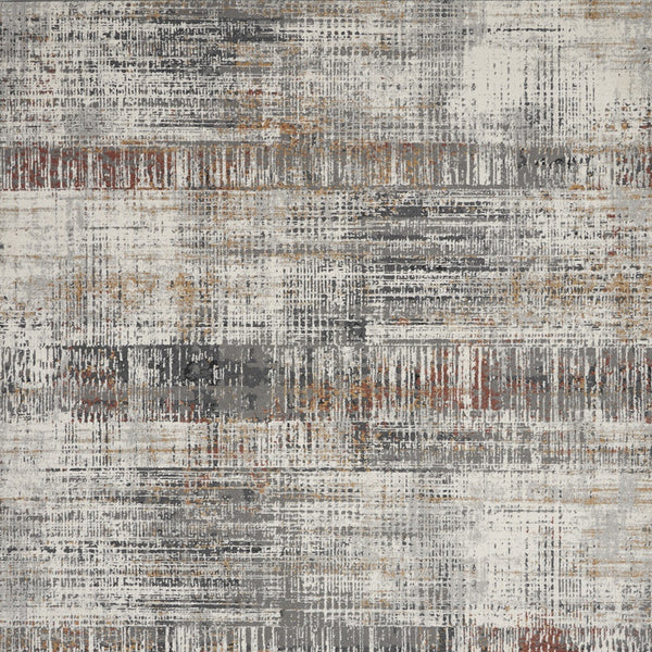 Homeroots 8' X 10' Ivory Gray And Golden Brown Abstract Area Rug  Polypropylene,Polyester 551125