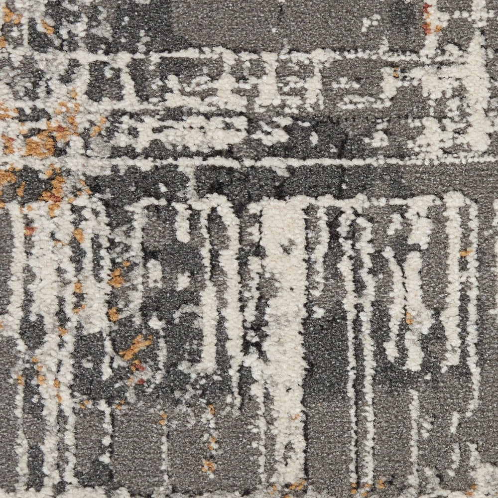 HomeRoots 4' Abstract Area Rug in Ivory, Gray, and Golden Brown - Modern Design for Home Comfort and Style 8' X 10' 551125