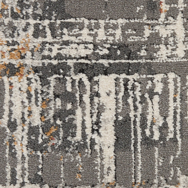 HomeRoots 4' Abstract Area Rug in Ivory, Gray, and Golden Brown - Modern Design for Home Comfort and Style 8' X 10' 551125