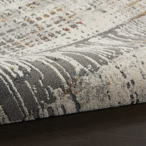 HomeRoots 4' Abstract Area Rug in Ivory, Gray, and Golden Brown - Modern Design for Home Comfort and Style 8' X 10' 551125