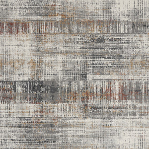 Homeroots 8' X 10' Ivory Gray And Golden Brown Abstract Area Rug  Polypropylene,Polyester 551125