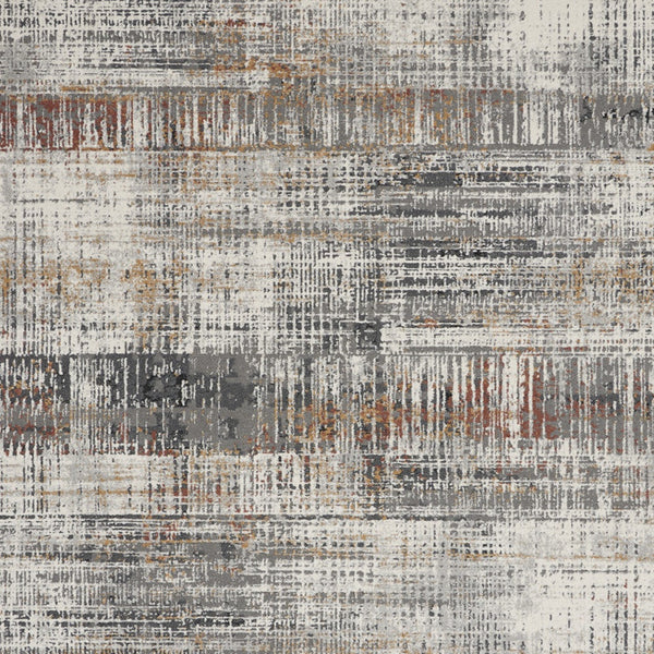 Homeroots 8' X 10' Ivory Gray And Golden Brown Abstract Area Rug  Polypropylene,Polyester 551125
