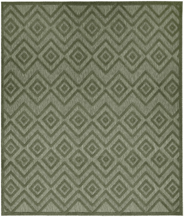 HomeRoots 8' X 10' Stylish Dark Green and Light Green Geometric Area Rug for Indoor & Outdoor Spaces 551130