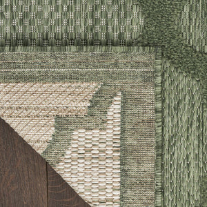 HomeRoots 8' X 10' Dark Green Trellis Area Rug – Durable Indoor/Outdoor Design for Elegant Living Spaces 551131
