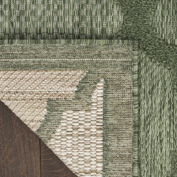 HomeRoots 8' X 10' Dark Green Trellis Area Rug – Durable Indoor/Outdoor Design for Elegant Living Spaces 551131