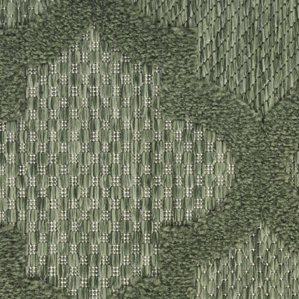 HomeRoots 8' X 10' Dark Green Trellis Area Rug – Durable Indoor/Outdoor Design for Elegant Living Spaces 551131