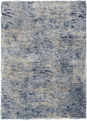 Homeroots 5' X 7' Sky Blue Abstract Shag Area Rug  Polyester 551136