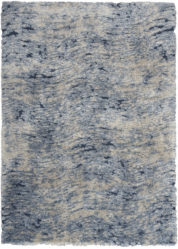 Homeroots 5' X 7' Sky Blue Abstract Shag Area Rug  Polyester 551136