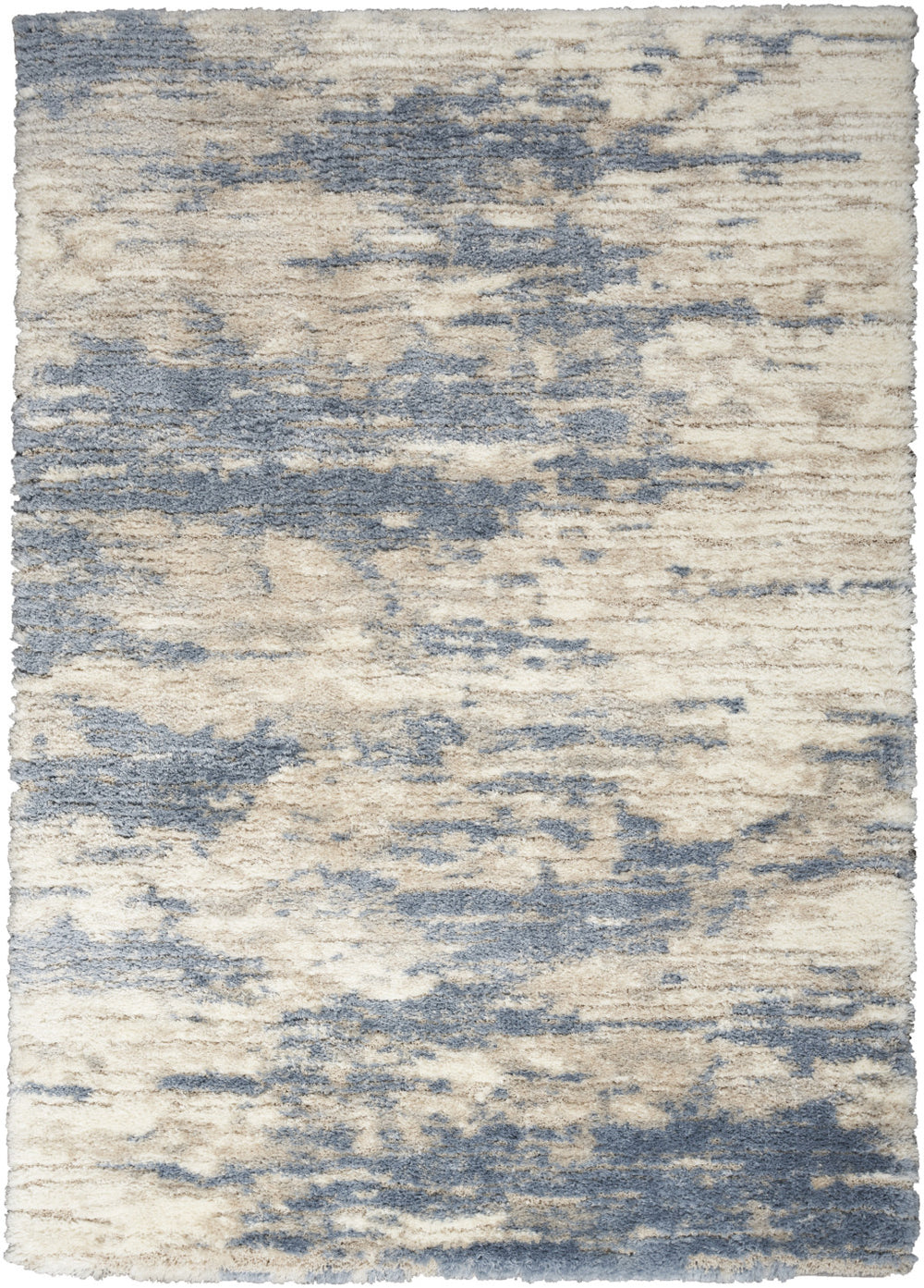 Homeroots 5' X 7' Light Blue Gray And Beige Abstract Shag Area Rug  Polyester 551137