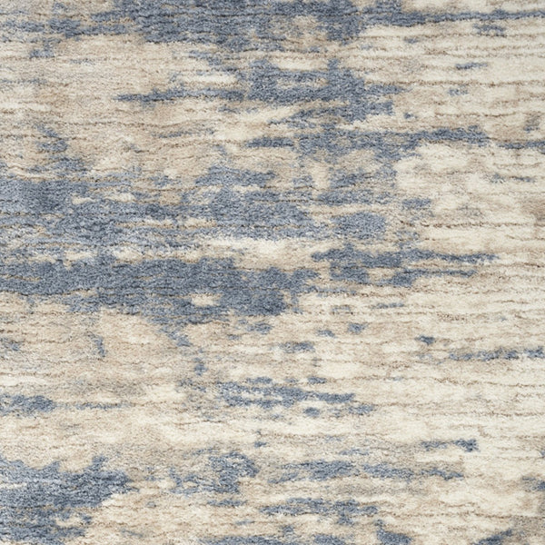 Homeroots 5' X 7' Light Blue Gray And Beige Abstract Shag Area Rug  Polyester 551137