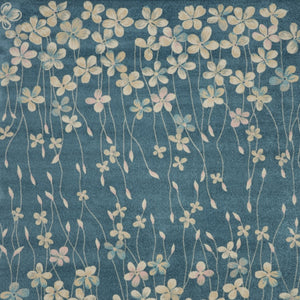 Homeroots 8' Turquoise And Cream Floral Area Rug - Durable, Stain-resistant Design For Stylish Comfort And Appeal 8' X 10' Polypropylene 551139