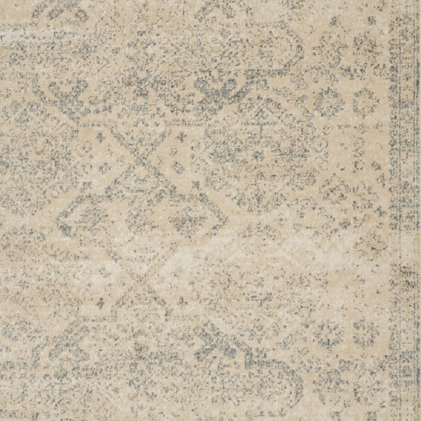 Homeroots 8' X 10' Beige And Gray Geometric Distressed Area Rug - Durable, Stain-resistant, Perfect For Families!  Polypropylene 551140