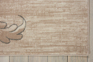 Homeroots 8' X 11' Tan Black And Ivory Damask Non Skid Area Rug  Polyester 551141