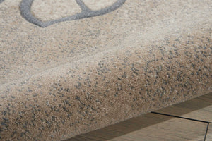 Homeroots 8' X 11' Beige And Gray Floral Non Skid Area Rug  Polyester 551142