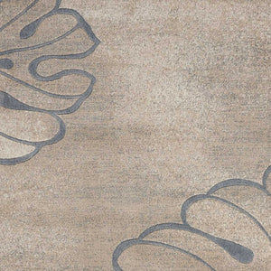 Homeroots 8' X 11' Beige And Gray Floral Non Skid Area Rug  Polyester 551142