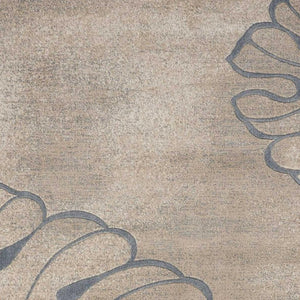 HomeRoots 5' Beige and Gray Botanical Leaves Area Rug - Stylish, Durable, Non-Skid Design for Any Room 8' X 11' 551142