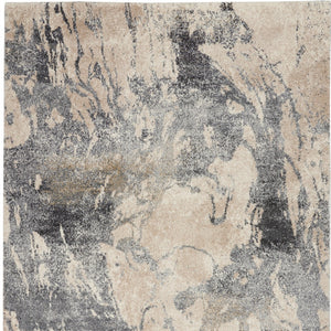 Homeroots 5' X 7' Cream And Gray Abstract Distressed Area Rug  Polypropylene 551144