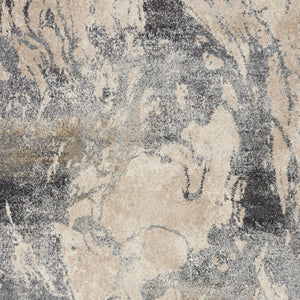 Homeroots 5' X 7' Cream And Gray Abstract Distressed Area Rug  Polypropylene 551144