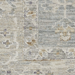 HomeRoots 4' Timeless Beige and Blue Floral Power Loom Area Rug for Elegant Living Spaces and Comfort 10' Runner 551146