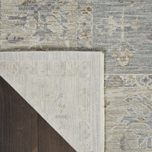 HomeRoots 4' Timeless Beige and Blue Floral Power Loom Area Rug for Elegant Living Spaces and Comfort 10' Runner 551146