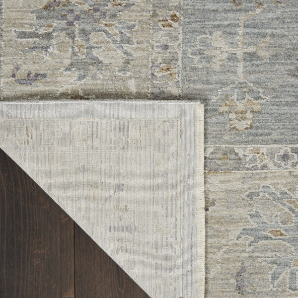 HomeRoots 4' Timeless Beige and Blue Floral Power Loom Area Rug for Elegant Living Spaces and Comfort 10' Runner 551146