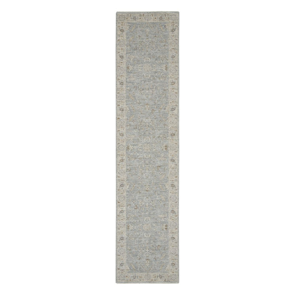 HomeRoots 4' Timeless Beige and Blue Floral Power Loom Area Rug for Elegant Living Spaces and Comfort 10' Runner 551146