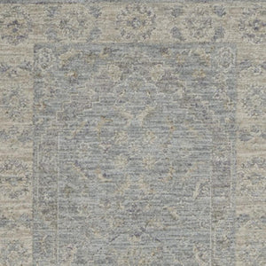 HomeRoots 10' Blue Floral Runner Rug - Timeless, Durable Design for Hallways, Easy Care, Elegant Style & Protection 551147