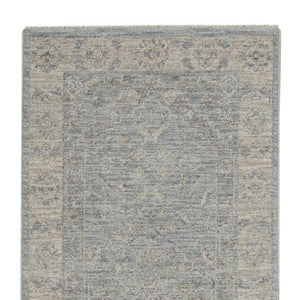 HomeRoots 10' Blue Floral Runner Rug - Timeless, Durable Design for Hallways, Easy Care, Elegant Style & Protection 551147
