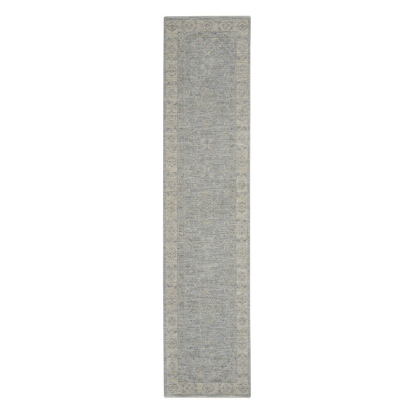 HomeRoots 10' Blue Floral Runner Rug - Timeless, Durable Design for Hallways, Easy Care, Elegant Style & Protection 551147