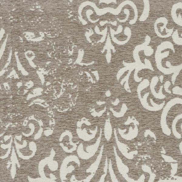 HomeRoots 5' Elegant Distressed Floral Area Rug in Ivory, Charcoal & Gray - Durable, Non-Skid Design for Homes 8' X 11' 551150