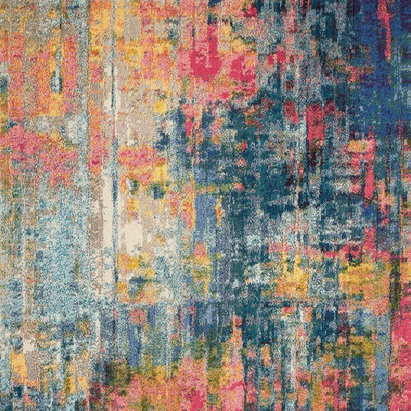 Homeroots 8' X 11' Blue And Yellow Abstract Power Loom Area Rug  Polypropylene 551154