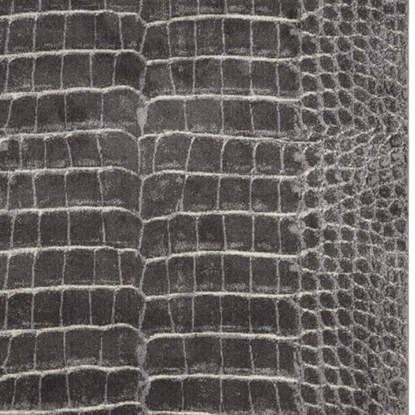 Homeroots 8' X 11' Beige Charcoal And Cream Animal Print Distressed Non Skid Area Rug  Polyester 551159