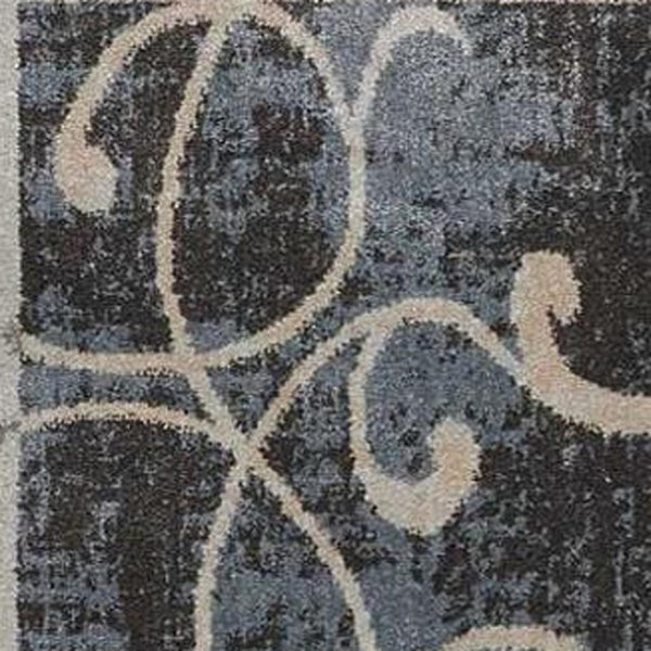 HomeRoots 5' Elegant Tan, Black, and Ivory Floral Vines Non-Skid Area Rug for Stylish Home Décor and Comfort 8' X 11' 551160