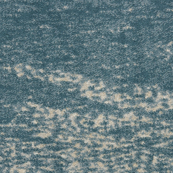 HomeRoots 5' Teal and Ivory Abstract Area Rug – Stain-Resistant, Non-Skid, Durable Design for Modern Spaces 8' X 11' 551171
