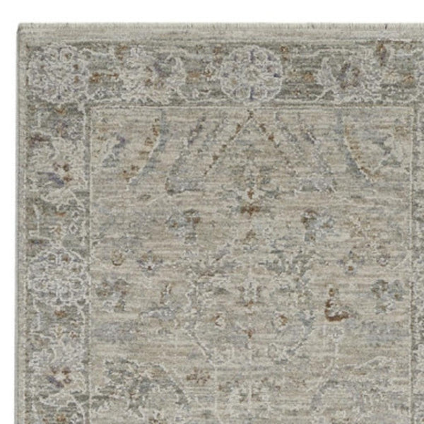 HomeRoots 4' Floral Power Loom Area Rug in Gray Tones – Stylish, Durable, and Easy Care for Any Space 10' Runner 551191