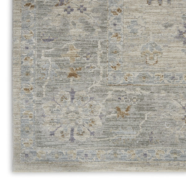 HomeRoots 4' Floral Power Loom Area Rug in Gray Tones – Stylish, Durable, and Easy Care for Any Space 10' Runner 551191